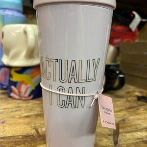 Kate Spade White and Gold Travel Mug